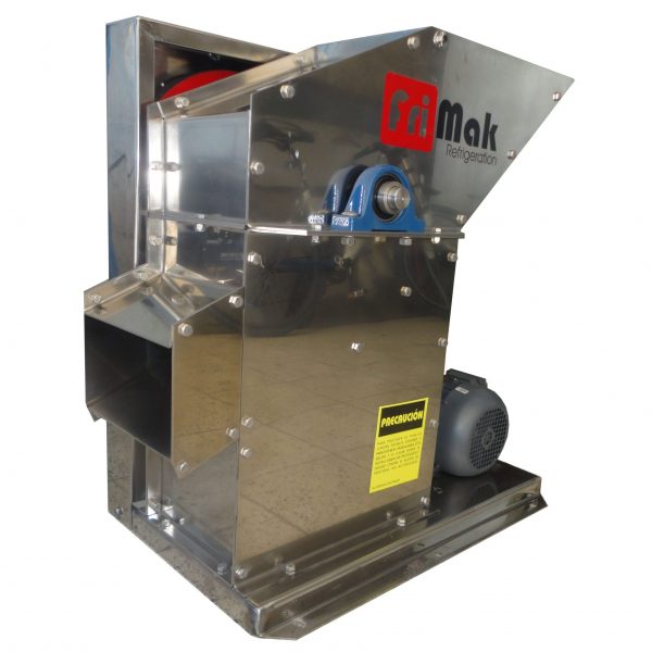 trituradora de hielo en bloc con alimentación y salida por gravedad